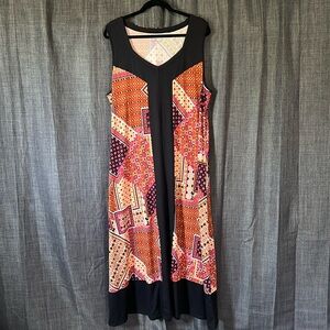 Cuddl duds 2X maxi dress sleeveless with front hemline slit